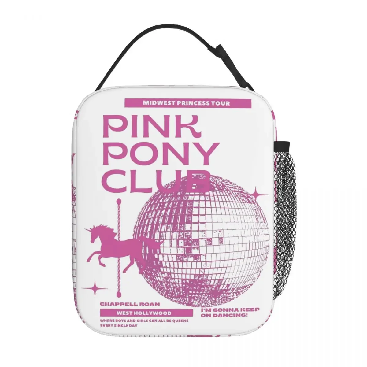 Pink Club Disco Chappell Roan Insulated Lunch Bag For Work  Food Container Reusable Thermal Cooler Lunch Boxes