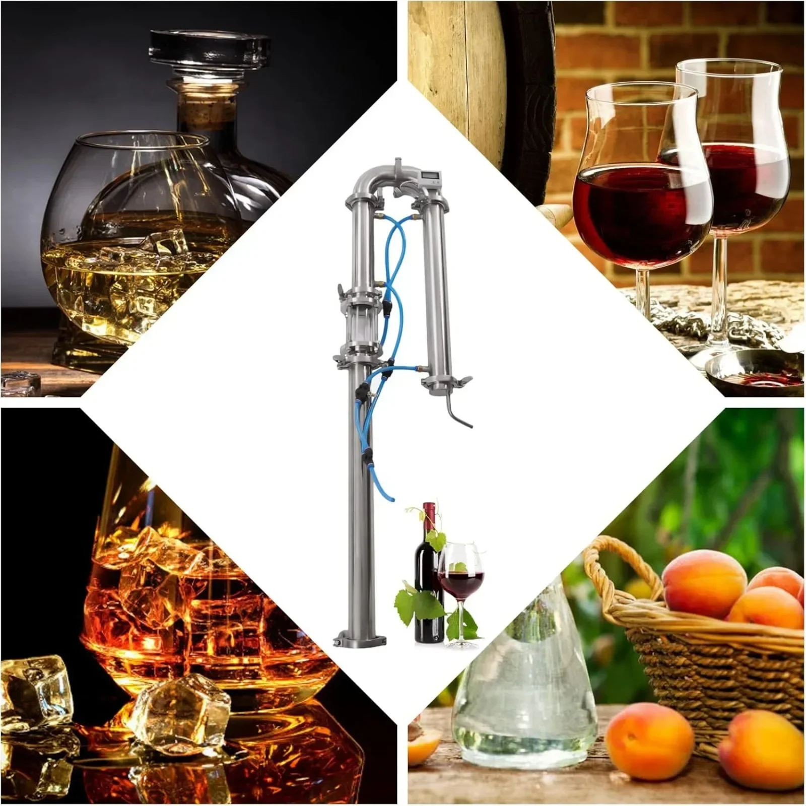 

Трубчатая дистилляционная башня, самогонный все еще 51 мм со стеклянной медной сеткой, дистилляционное оборудование из нержавеющей стали, медный все еще своими руками