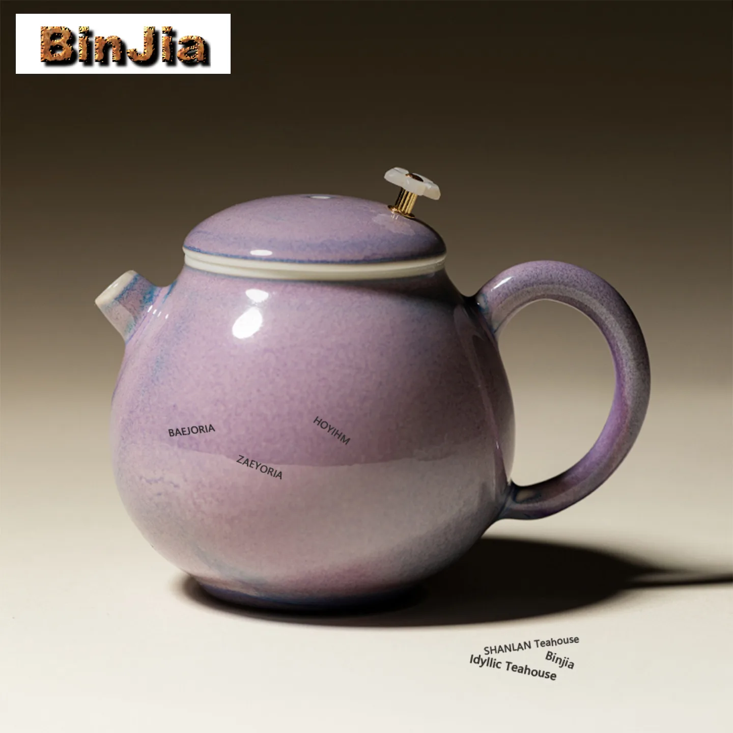 140ml Absolute Purple Kiln Fambe Dragon Egg Teapot Boutique Tea Infuser Pot Tea Brewing Kettle With Ball Hole Teaset Ornaments