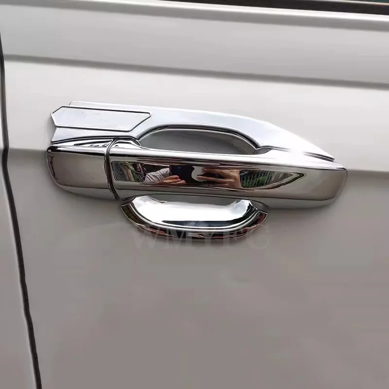 Cubierta de manija de puerta de coche ABS, cuenco de puerta de lentejuelas para Volkswagen Polo Virtus MK6, 2019, 2020, 2021, 2022, 2023