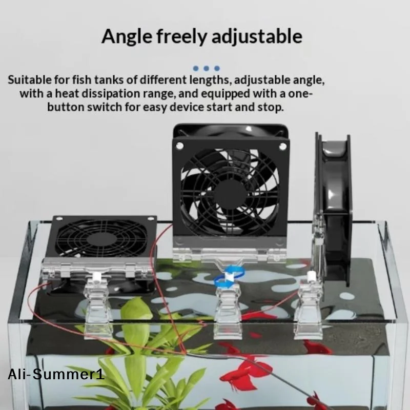 【E】Adjustable Angle Aquarium Cooling Fan Variable Speed USB Fish Tank Fan Fast Cooling Quiet Fish Tank Cooler Reptile Terrarium