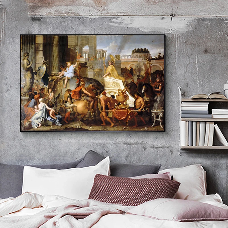 Modern  Famous Paintings Entry of Alexander Poster Canvas Paintings Wall Art Picture Poster and Prints for Living Room Cuadros