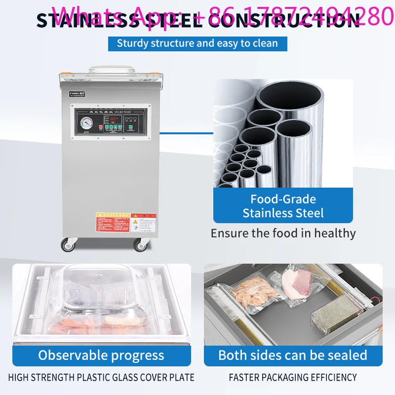 DZ-400 Commercial Semi-Automatic Vertical Vacuum Sealer for Fruit for Food Rice Meat Fish Packaging Pouch Type