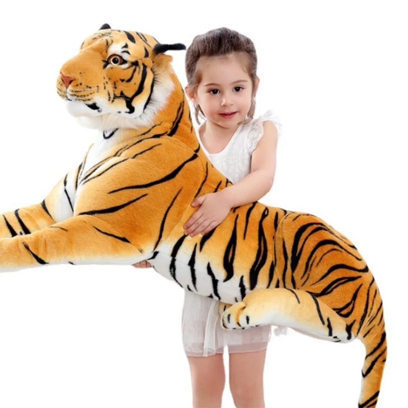 

Big Lifelike Tiger Leopard Panther Plush Toy Soft Stuffed Animals Simulation White Tiger Jaguar Doll Children Kids Birthday Gift