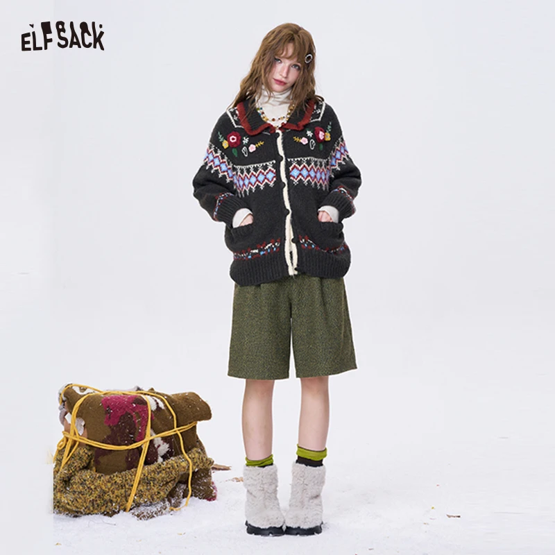 

ELFSACK Minimalist Casual Solid Empire Waist Bermuda Shorts For Women