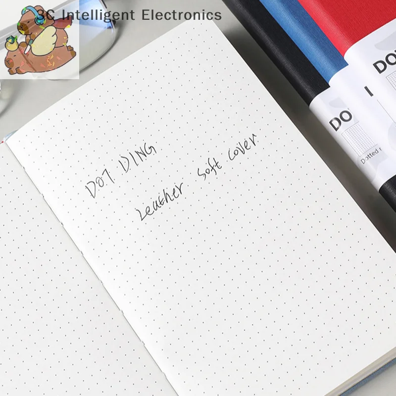 Leather Covered BUJO PlannerJournal Dots Grid Pages A5 Size 80 Sheets 100 GSM Ivory White Paper Notebook Dotted