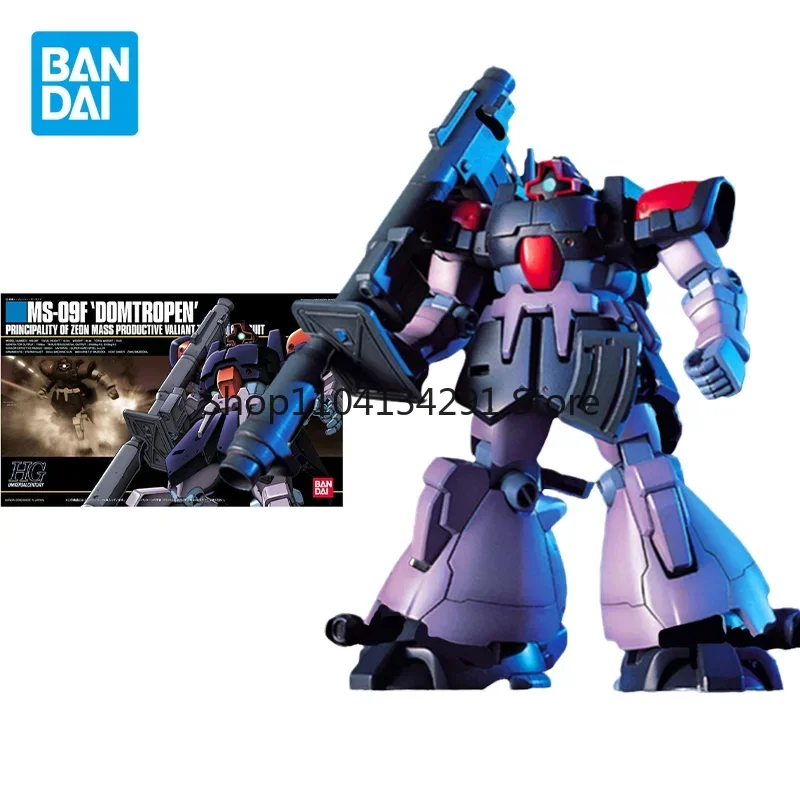 반다이 오리지널 모델 키트 건담 HG MS-09 도름 사막 위성 1/144 애니메이션 액션 피규어 조립 모델 장난감 소년을 위한 선물