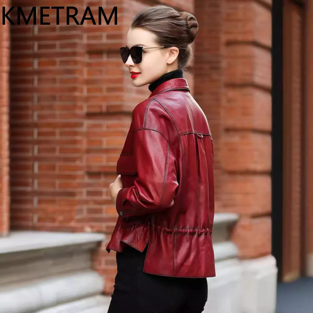 100% echte schapenvacht jas vrouw hoge kwaliteit korte lederen jassen vrouwen nieuw in outwears herfst kleding 2025 chaquetas