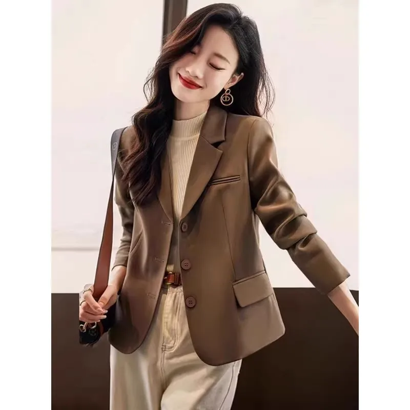 Caramel ort Casual Dames Jaet Lente Herfst Nieuwe Sle Koreaanse versie Quali Polyester Kantoor Geschikt