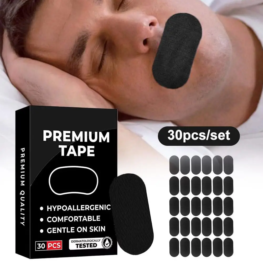 

30/90Pcs Premium Sleep Mouth Tape – Hypoallergenic, Gentle on Skin, Prevents Snoring Improves Nasal Breathing for Home Travel