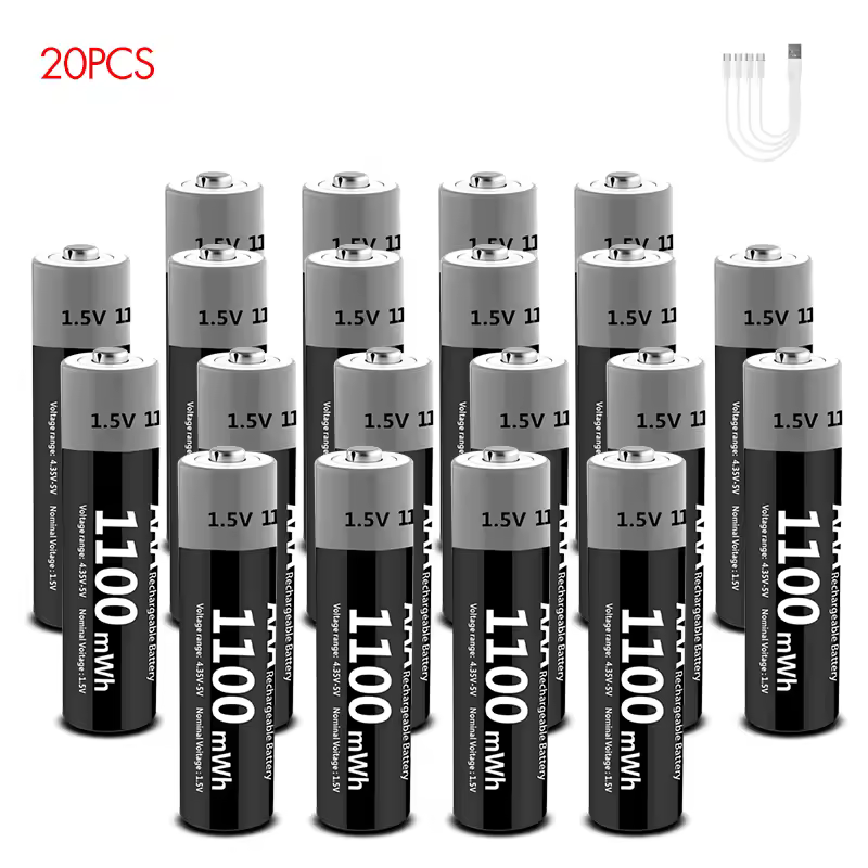 Kuugro Li-ion AAA and AA Rechargeable Batteries USB Lithium-ion 3400mWh 1.5V AA Rechargeable Batteries+1100mWh 1.5V AAA Battery - Image 14