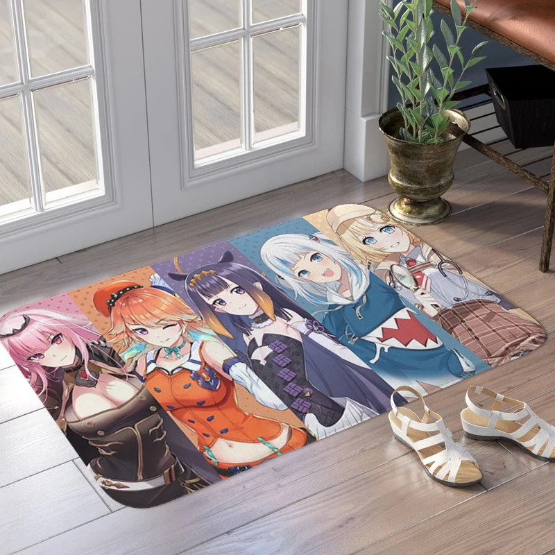 

Waterproof Bedroom Rug D-Hololive Main Door Entry Mat Slip-resistant Hallway Balcony Corridor Room Floor Carpet for Kitchen Home