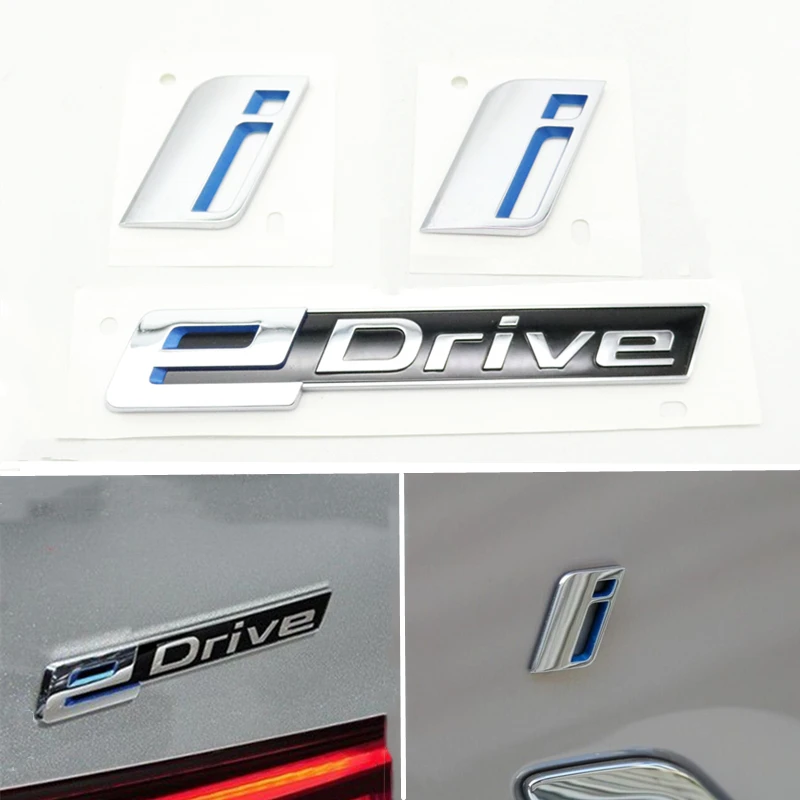 eDrive i Lettering Sticker Fender Rear Badge Logo Emblem For 7 X1 X3 X6 x7 i8 i3 i5 e Drive X5 40e Hybrid