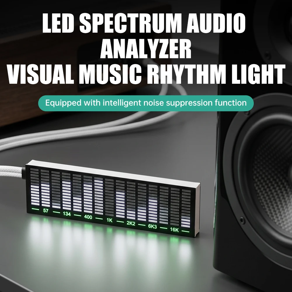 Multimodus-Sprachsteuerung Musik-Spektrum LED Rhythmus-Analyse-Lichtanzeige Audio-Pegelanzeige VU-Meter Atmosphärenlampe – Detail 3