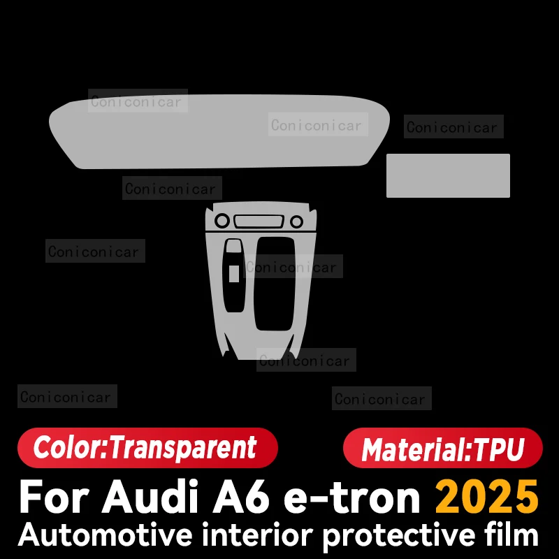 For AUDI A6 E-Tron 2025 Car Interior Center Console Instrument Dashboard Protective Cover Film Anti-scratch Sticker Accessories