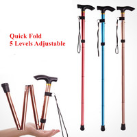 Walking Stick Hiking Trekking Poles Trail Ultralight 4 Section Adjustable Canes Aluminum Alloy Folding Walking Stick