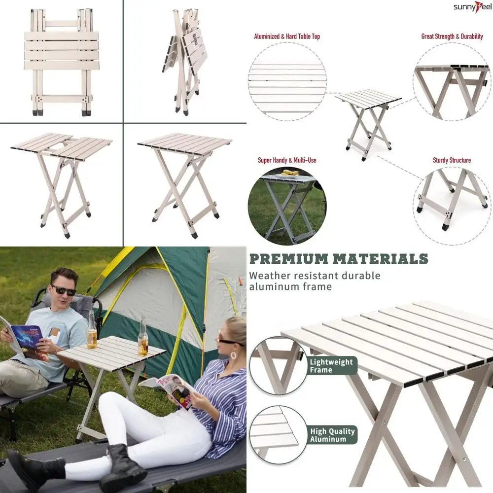 

Компактный портативный складной стол для пикника, 18,5x18,5x24,5 дюймов, идеально подходит для активного отдыха на природе и использования в помещении