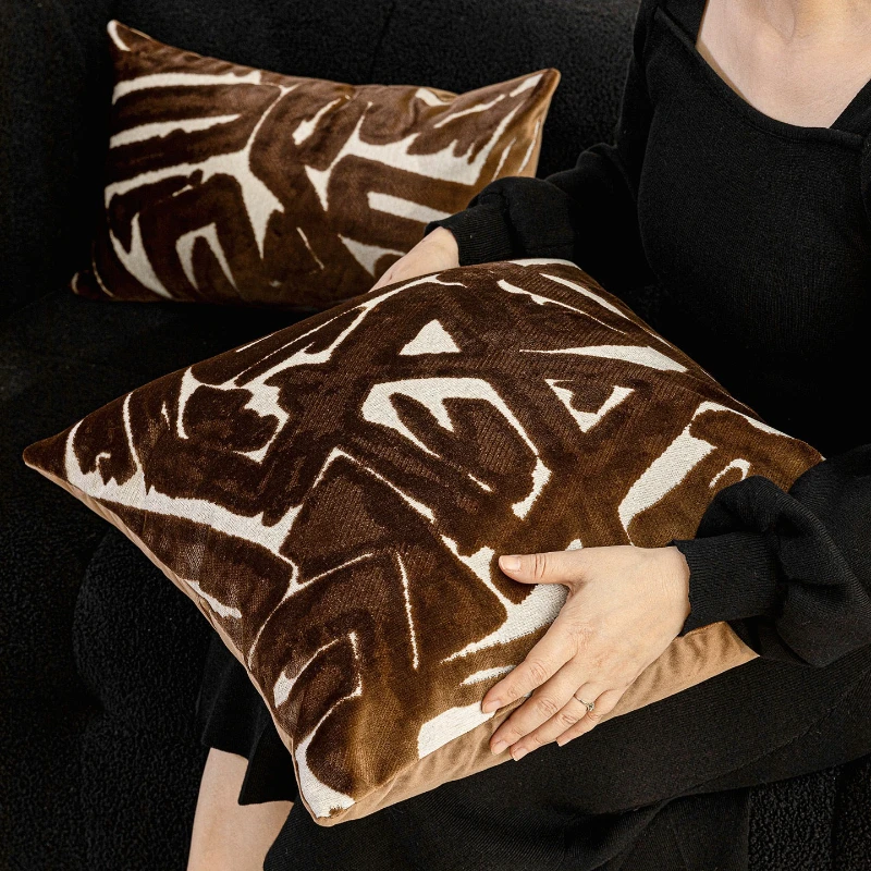 30x50/45X45/50x50CM Cut Velvet Throw Pillow Cover Jacquard Luxury Stamping Waist Cushion Cover Decor Home Decorative Pillowcase
