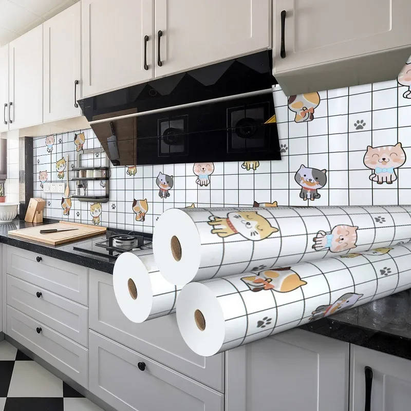 Thickened Wall Stickers Kitchen Self-Adhesive Oil-Proof Stickers Easy To Clean Refurbished Cabinet Wall Stove 3D Wallpaper