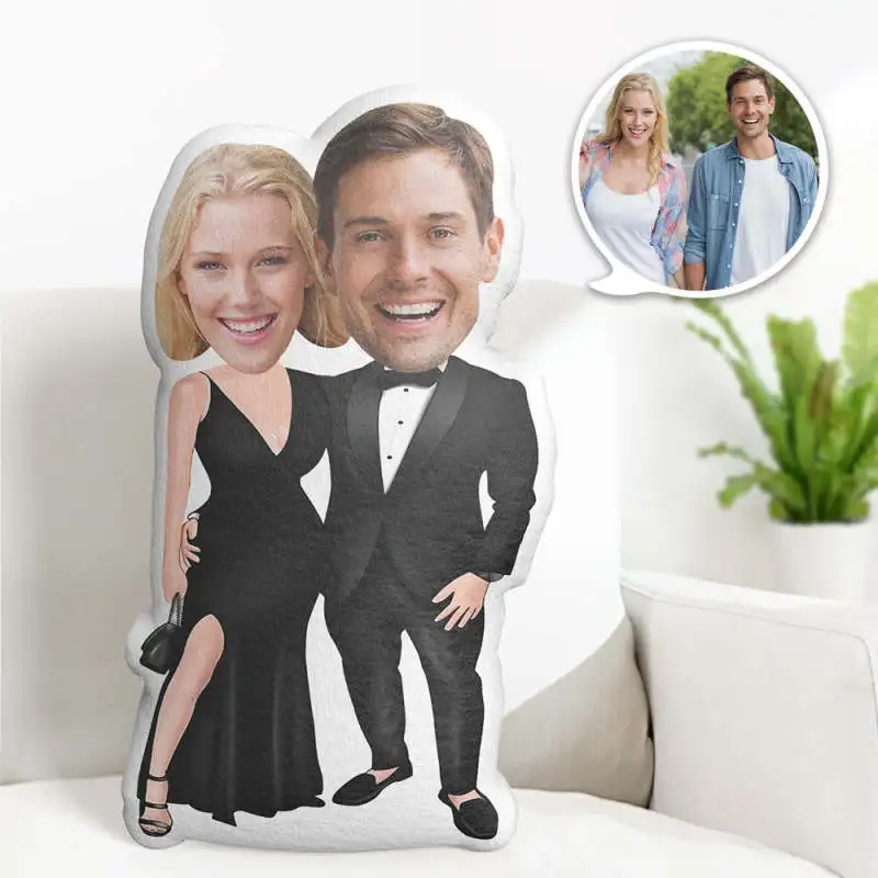 Minime Pillow Couple Valentine cushion Dolls Photo Face customized Memorial Day Pillow creative Gift Personalized lover suit