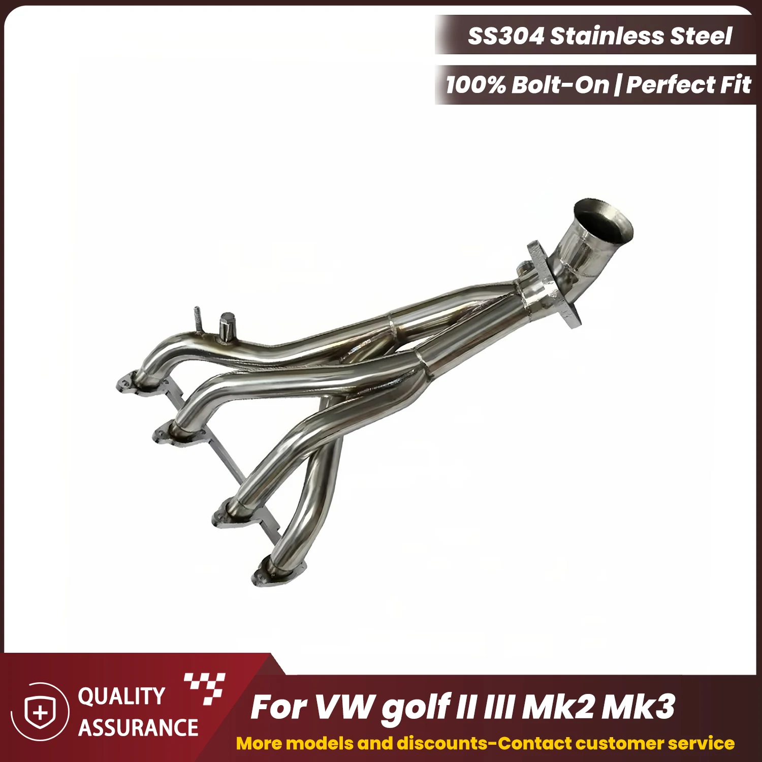 

ECCF SUS304 Sports Headers For VW golf II III Mk2 Mk3 Nice Collectr Aggressive Exhaust Sound High Flow Performance Upgrade