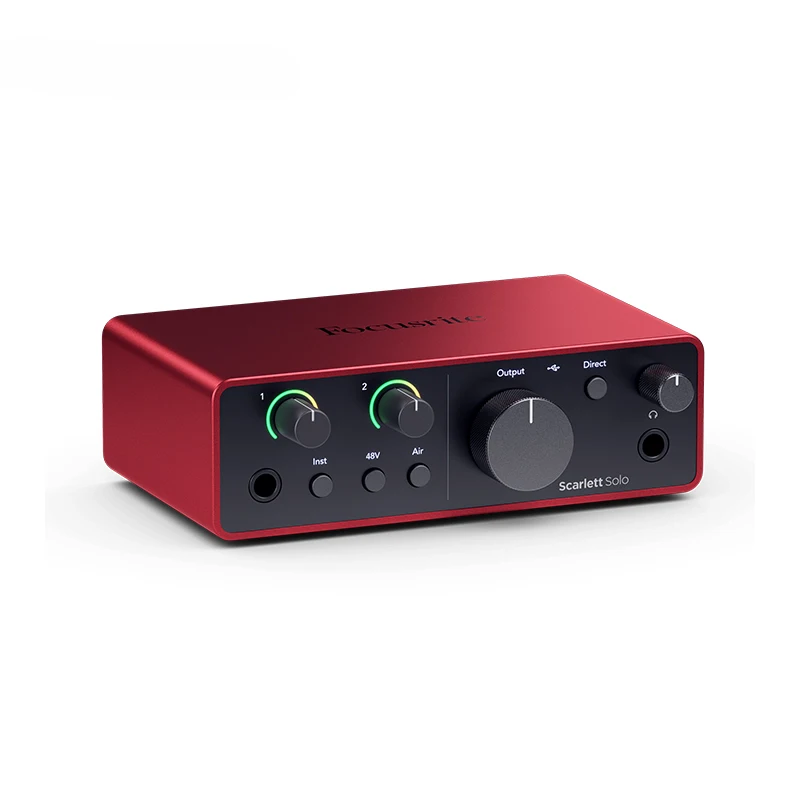 حزمة واجهة الصوت USB من Focusrite Scarlett Solo Studio 4th Gen لمنتج عازف الجيتار مع ميكروفون مكثف