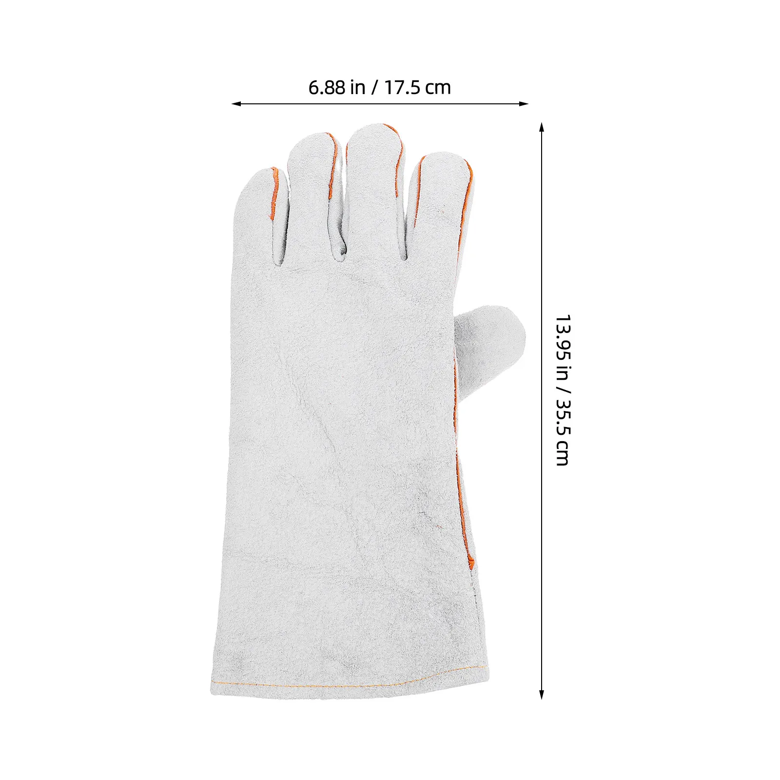1Pair Premium Cowhide Welding Gloves Men Extended Length Heat Proof Safety Gloves for Welding Outdoor Work Protective Mittens