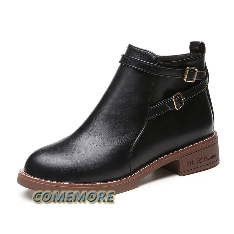 New 2024 Elegant Boots and Ankle Boots for Women Fashion Retro Platform Shoes Woman Autumn Round Toe Luxury Ladies Shoes Casual