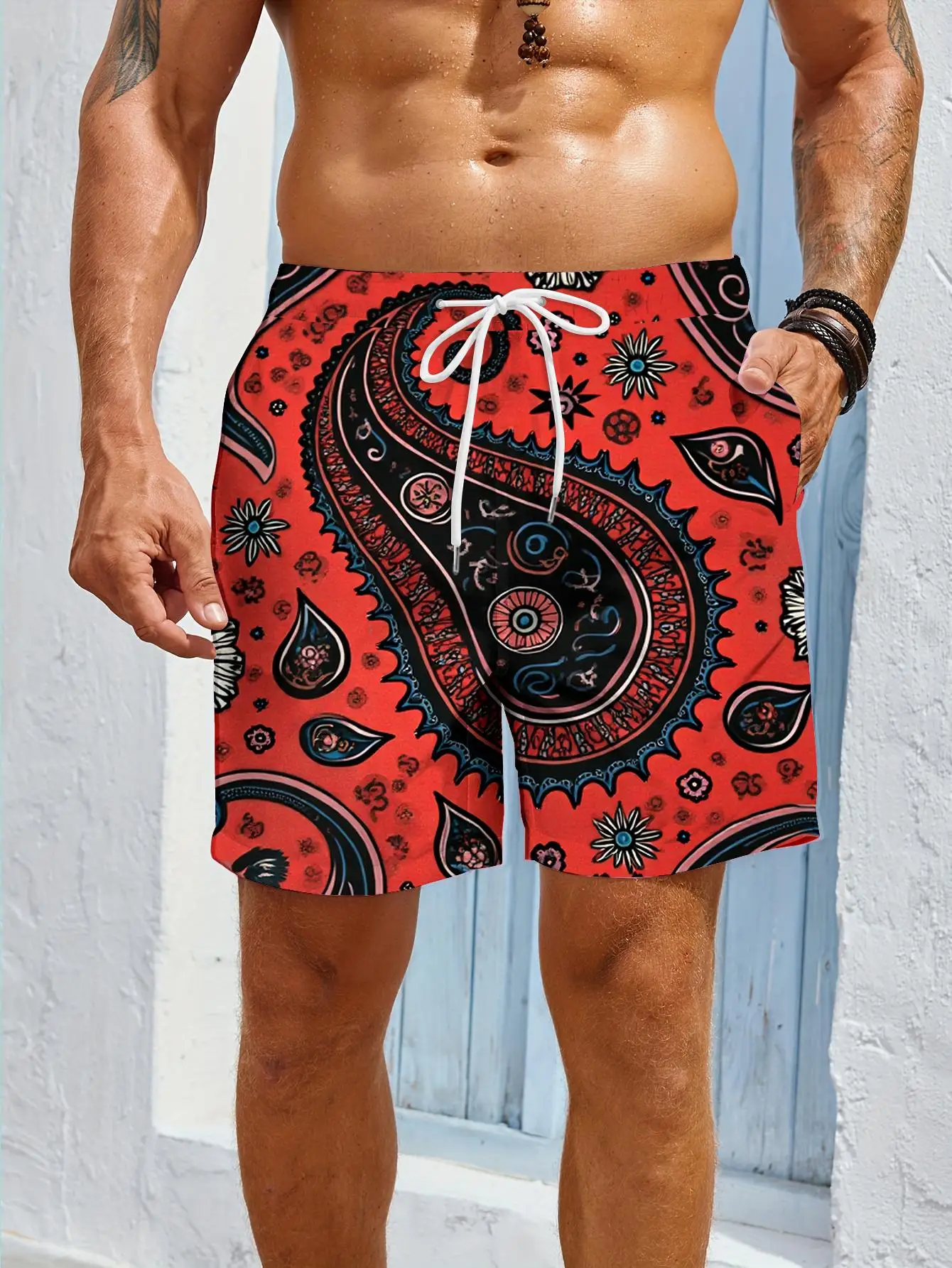 1pcs Men's Short swim trunks2026 Summer 3D Printed Short sleeve Quick drying Breathable Polyester running sport