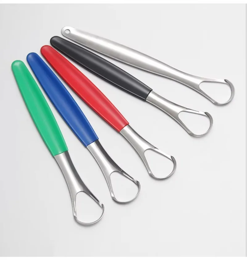 1pc Stainless Steel Tongue Scraper Cleaner for Oral Hygiene Tounge Scrapper Brush Remove Halitosis Tongue Coating  Oral Care