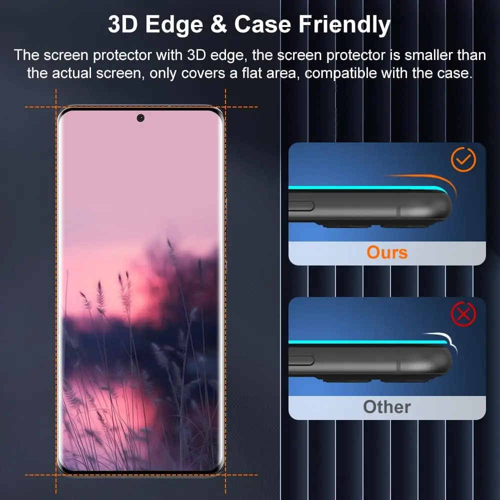 9H Curved Four Sides Glue Screen Protector For Xiaomi 13 Pro 13 Ultra 3Pcs HD Tempered Glass