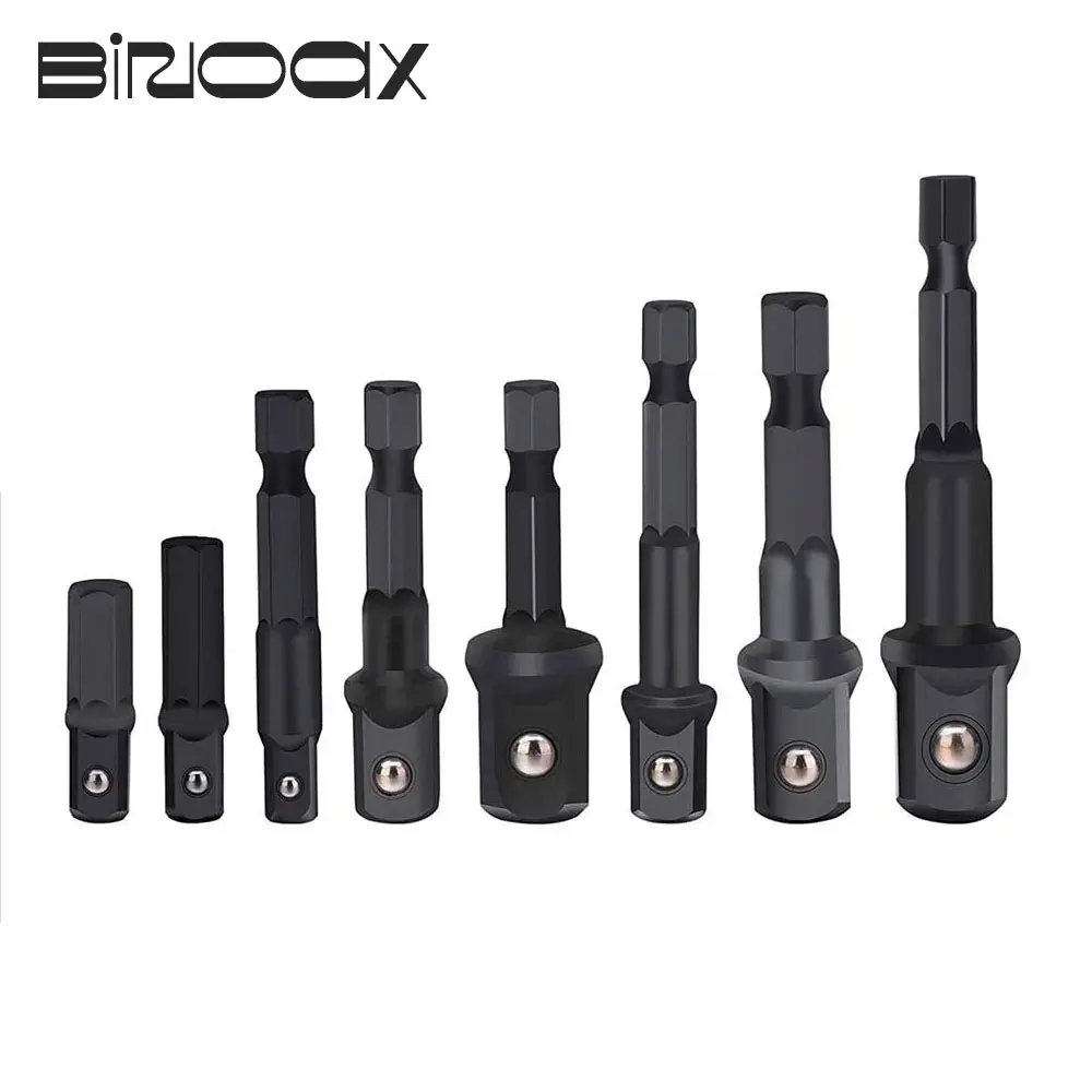 

Binoax 3/8 шт., набор для электрической дрели, 1/4 дюйма, 3/8 дюйма, 1/2 дюйма, шестигранный хвостовик, ударная розетка, адаптер для дрели, адаптер