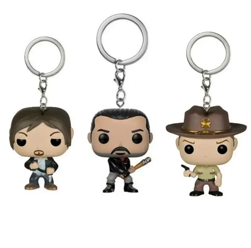 FunkoThe Walking Dead Negan Friday JASON VOORHEES Action Figures Rick the 13th Grimes Daryl Dixon Keychain Toys Figure Gift toys