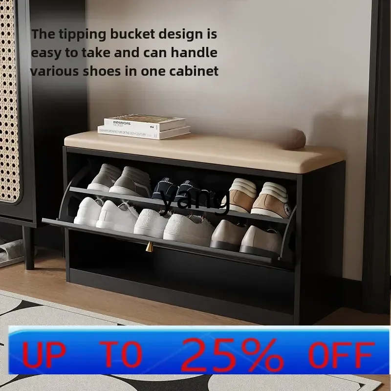 LH  rattan shoe changing stool shoe cabinet can sit at home, soft bag shoe cabinet at home door, medieval black