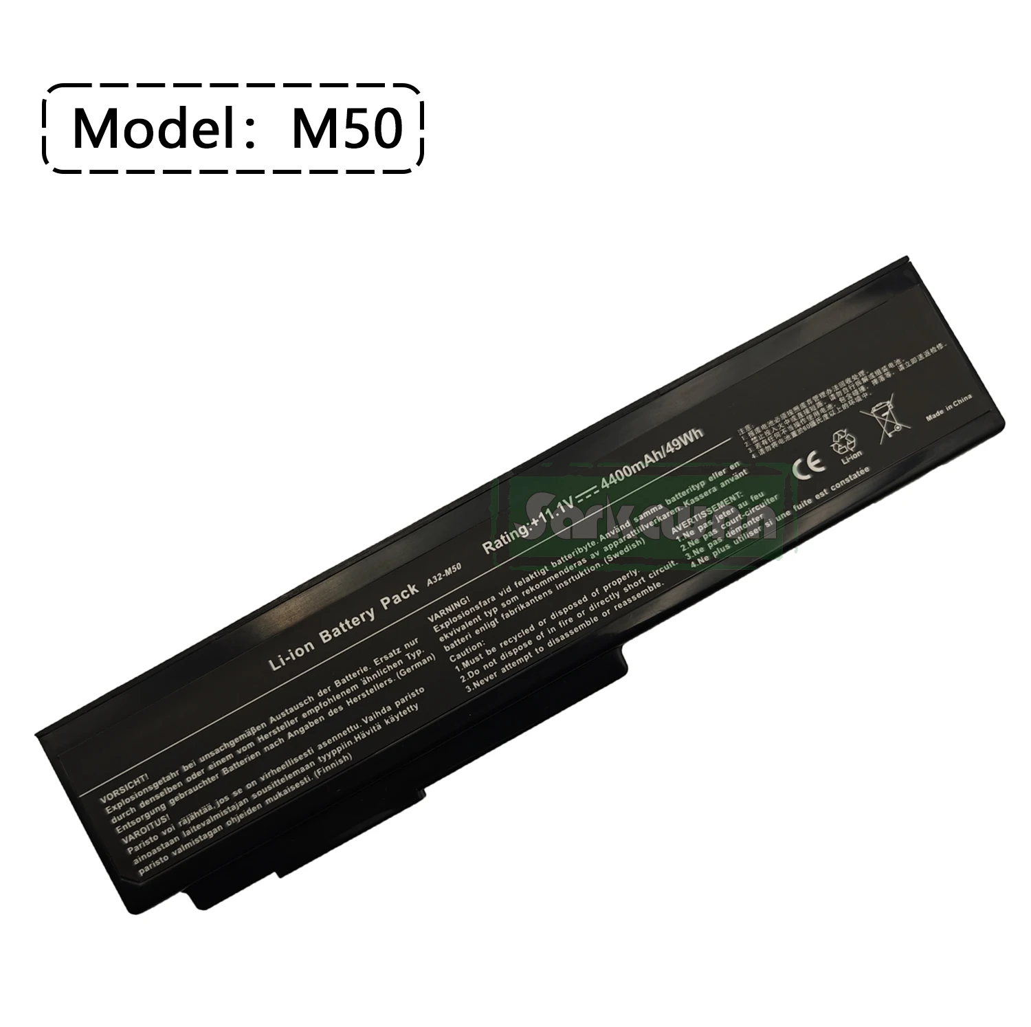 SARKAWNN 6เซลล์ M50แบตเตอรี่แล็ปท็อปสำหรับ X57 G50 V50V M50 M50V M50Q M50Sa M50Sr M50Sv M51E M51Kr M51Se M51Sn m51Sr M51Va MEDION