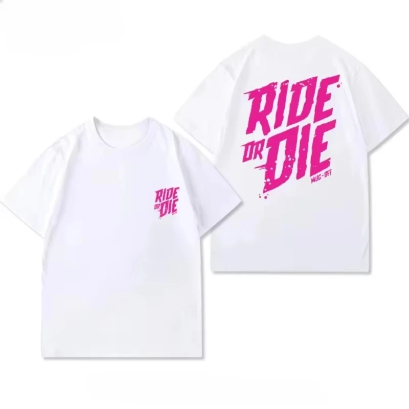 2026 Summer Vintage Oversized Graphic T‑Shirt For Adults Kids Grunge Biker Text Double Sided Art Loose Short Sleeve Street Tee
