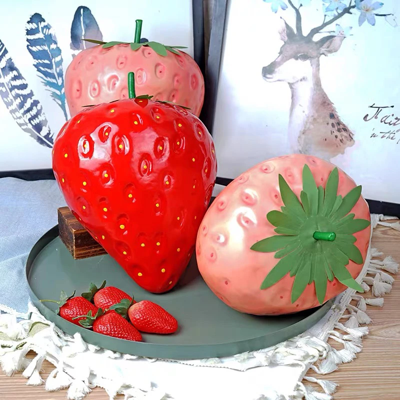 Lifelike Plastic Strawberry Model Fake Strawberries Props for Fruit Shop Outdoor Scene Decoration  Pumpkins