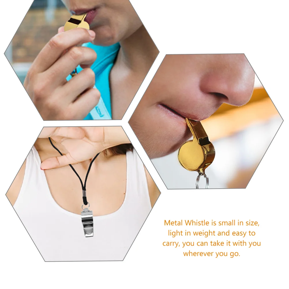 

4 Pcs Outdoor Side Whistle Life Saving Stainless Steel Lightweight -saving with Lanyard Practical Replacement