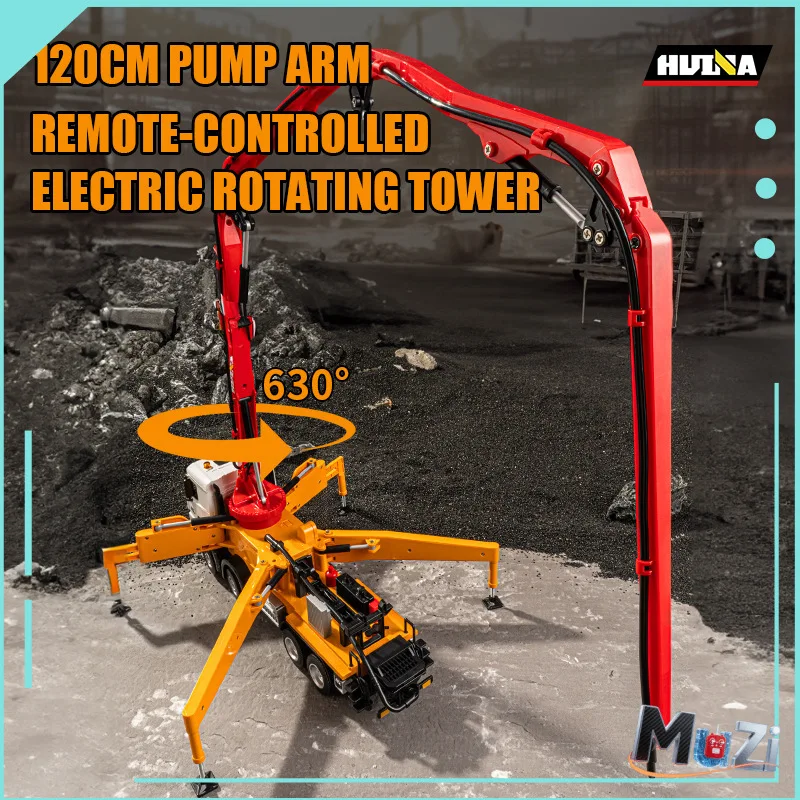 Hui Na1381 1:18 Waternevel Geluid Licht Cement Transportwagen Legering Elektrische Afstandsbediening Techniek Voertuig Model Jongens Speelgoed