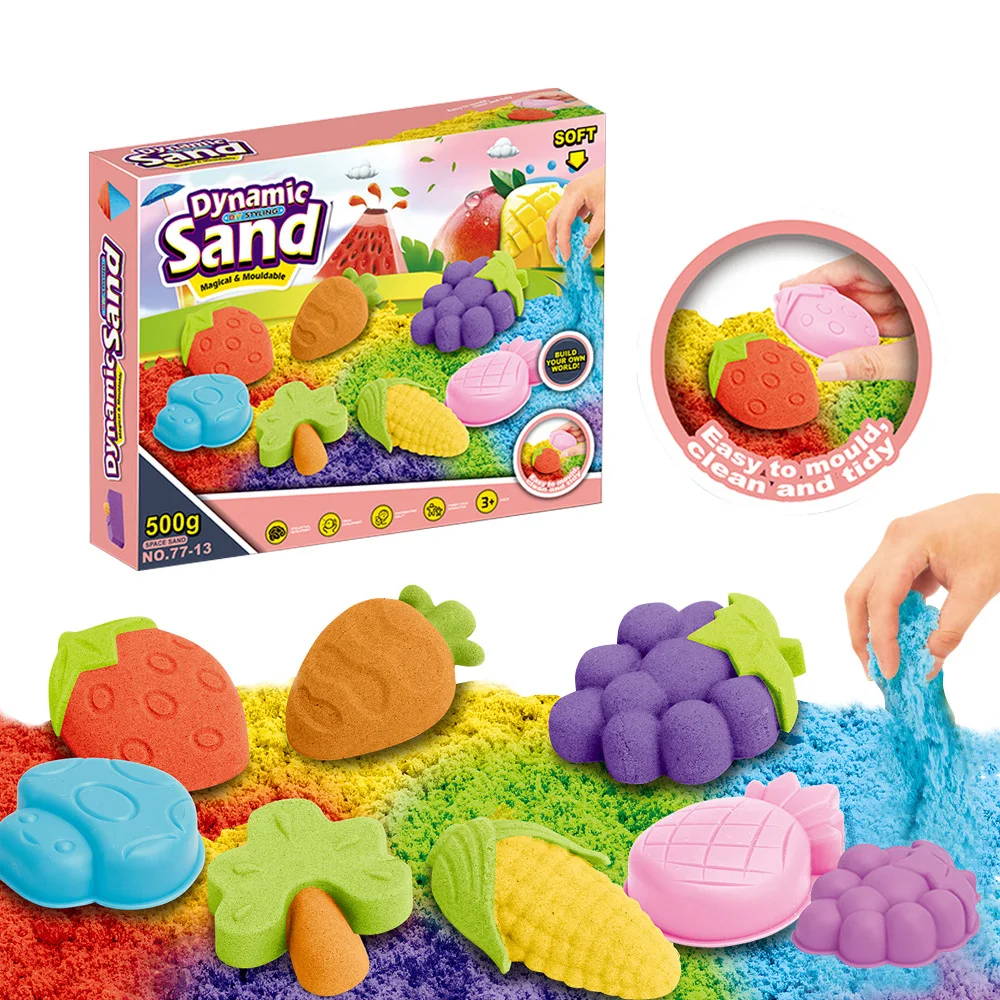 The Popular Overseas Power Space Sand Set, Suitable for Children Aged 3 and Above, Allows for Shaping and Magic Sand Play, Comes with Themed Molds and Tool Set, Non-Sticky Indoor Sensory Sand Toy, Early Education and Educational Birthday Gift (Unicorn / Fruit / Dessert / Dinosaur / Mermaid / Construction Vehicle), Moldable and Non-Sticky, Includes Molds + Tool Set, Suitable for Both Boys and Girls.