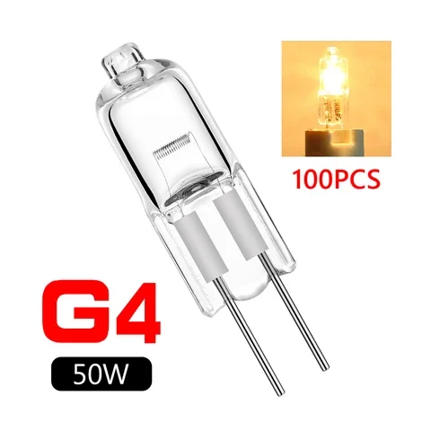 Halogen lamp beads, halogen G4, 12V, 5W, 10W, 20W, 35W, 50W, 100 pcs/lot, G4, G4, 5W, 30W, high quality