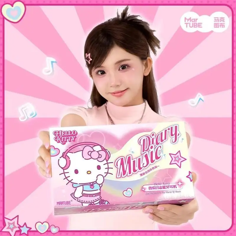 Sanrio Hello Kitty casque Bluetooth sans fil boîte aveugle cadeau d'écoute de musique cadeau Surprise sur le thème Anime pour les Fans