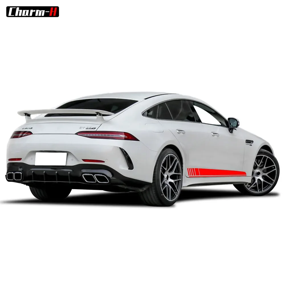 For Mercedes Benz AMG GT C190 R190 GTS GTR GTC 2015-On 2021 Body Kit Side Stripes Hood Roof Rear Decals Stickers Accessories