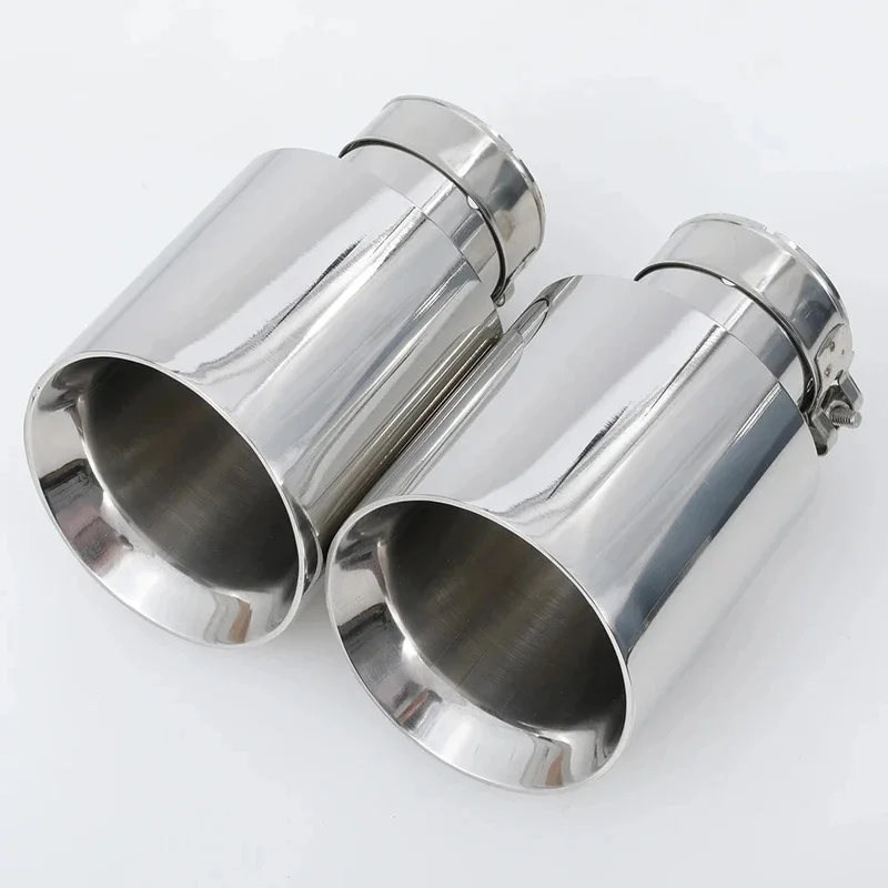 High Quality 1 Piece Universal 304 Stainless Steel Chrome Exhaust End Pipe & Tip, Rustproof Car Exhaust Mod Accessories