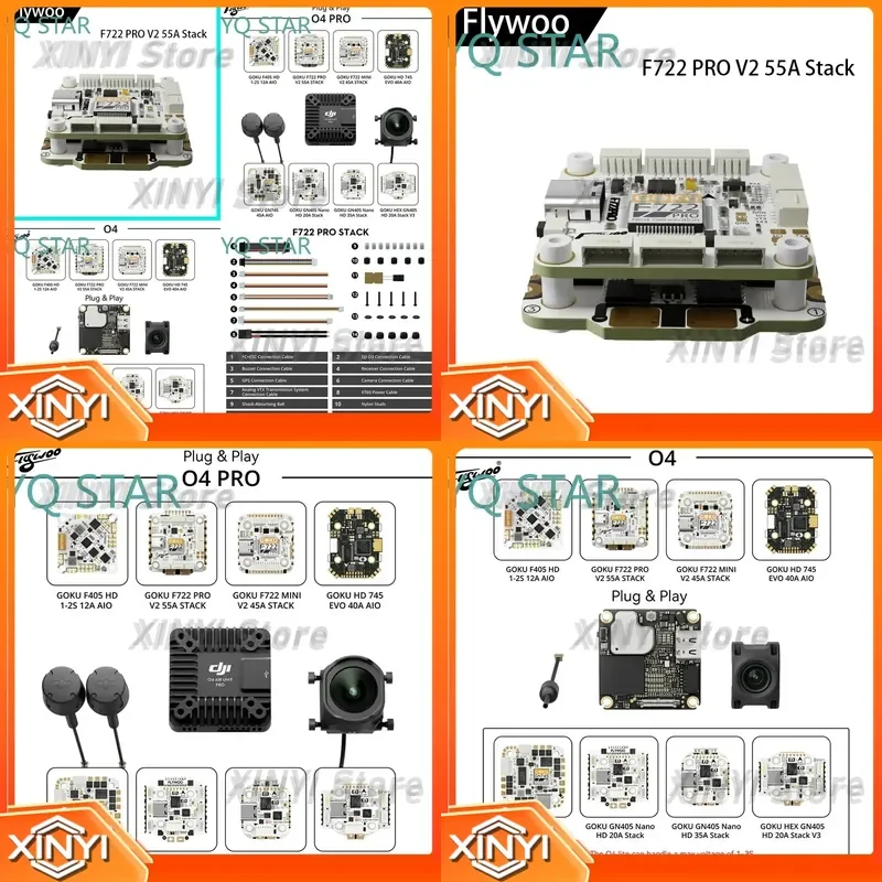 for Flywoo GOKU F722 Pro V2 55A 32Bit 128K Flight Controller for DJI O4 O4 Pro 30x30mm Stack Plug and Play Drone Racing FPV