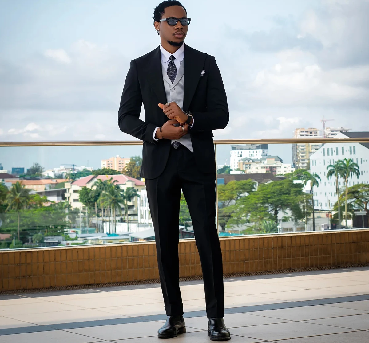 

Jacket for Men 3 Pieces Notched Lapel Two Buttons Single Breasted Wedding Guest Party Men's Suits Prom Slim Fit Customized