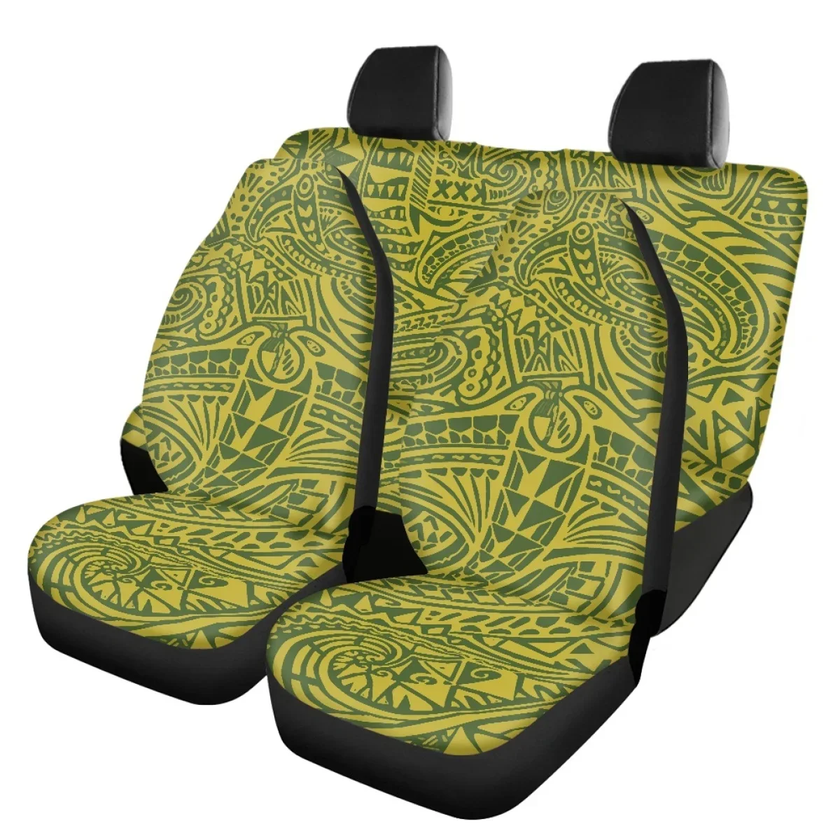 Comfortable Front/Back Car Seat Covers Polynesian Tattoo Designs Breathable Vehicle Seat Protector for Car Seat Full Set Auto