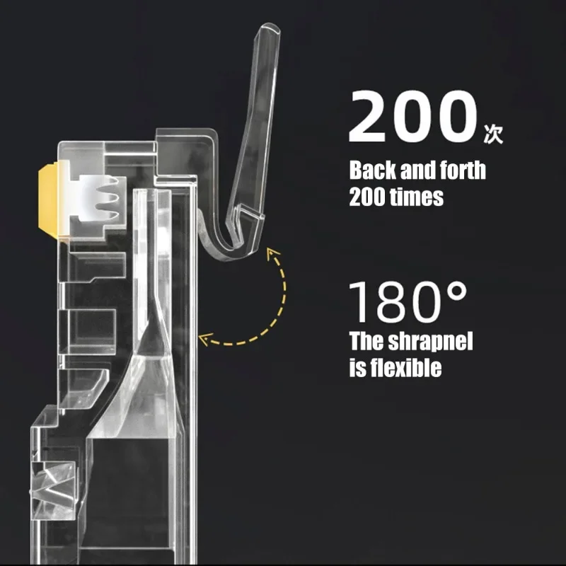 RJ45 Connector Cat6/ Cat5e RJ45 Pass Through Ethernet Cable Connector UTP Network Plug for Solid Wire or Stranded Ethernet Cable