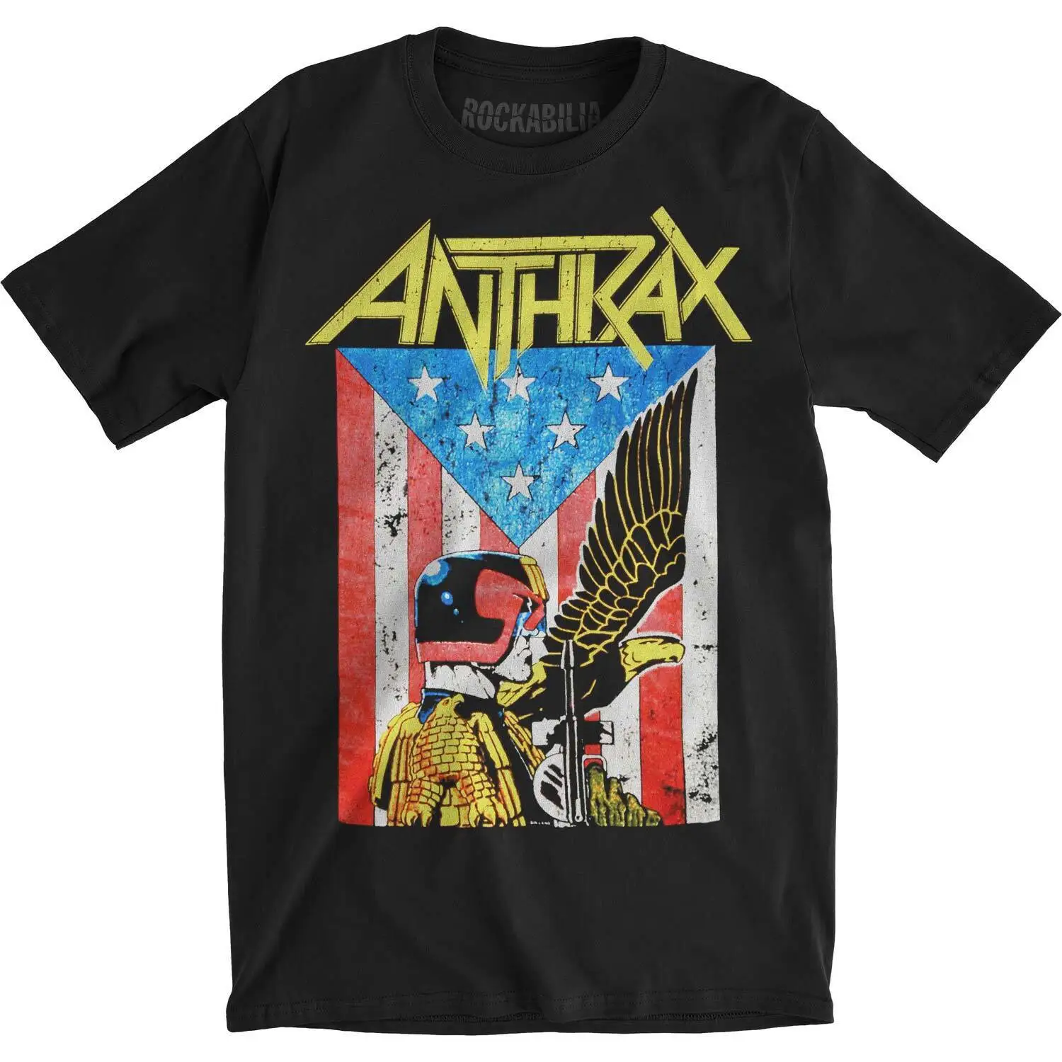 Men's Anthrax Dread Eagle Slim Fit T shirt Large Black