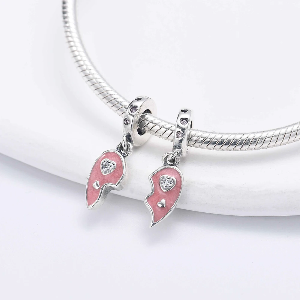 جديد 925 الفضة عيد الأم الحب ارتفع عربة المعلقات سحر الخرز صالح الأصلي أساور أساور DIY بها بنفسك مجوهرات للنساء